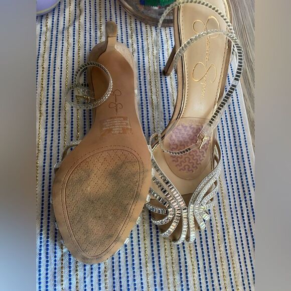 Jessica Simpson Jileta High Heel Sandals Womens Nude Buckle Sz 8.5 - Picture 7 of 15